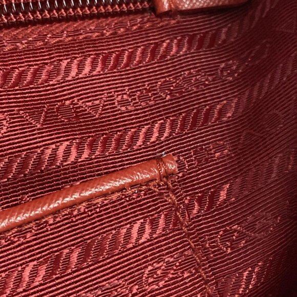 PRADA - Red Pink Orange Nylon Leather Backpack 804-050525 - Picture 11 of 13